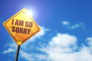 72775153 - i am so sorry, 3d rendering, traffic sign